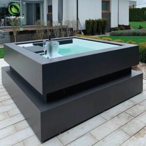 Ready-made illuminated fiberglass tiered swimming pool