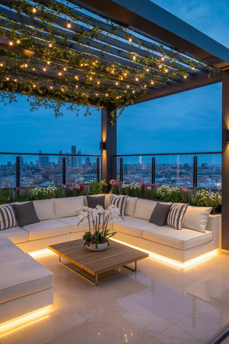 Large outdoor fiber seating areas